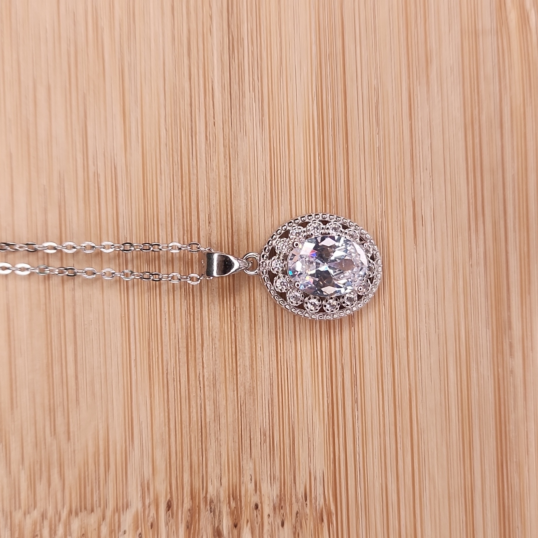 Nwt Ryze White Frost Cubic Zirconia .925 Sterling Silver Necklace